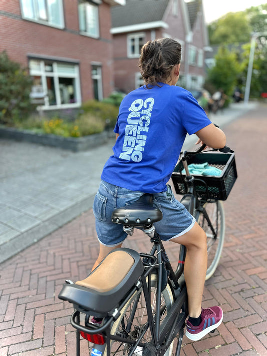 Cycling Queen - T-shirt - Blauw