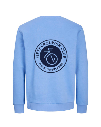 Fietsvrouw Club Logo – Trui – Lichtblauw