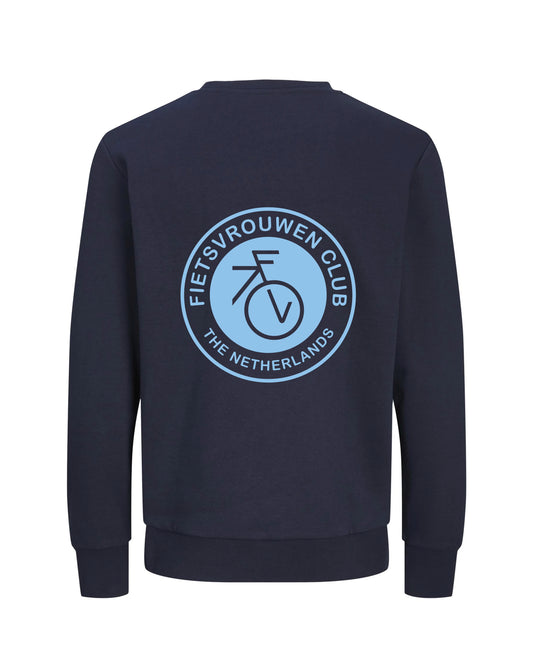 Fietsvrouw Club Logo – Trui – Donkerblauw