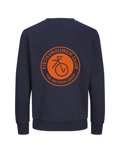 Fietsvrouw Club Logo – Trui – Donkerblauw