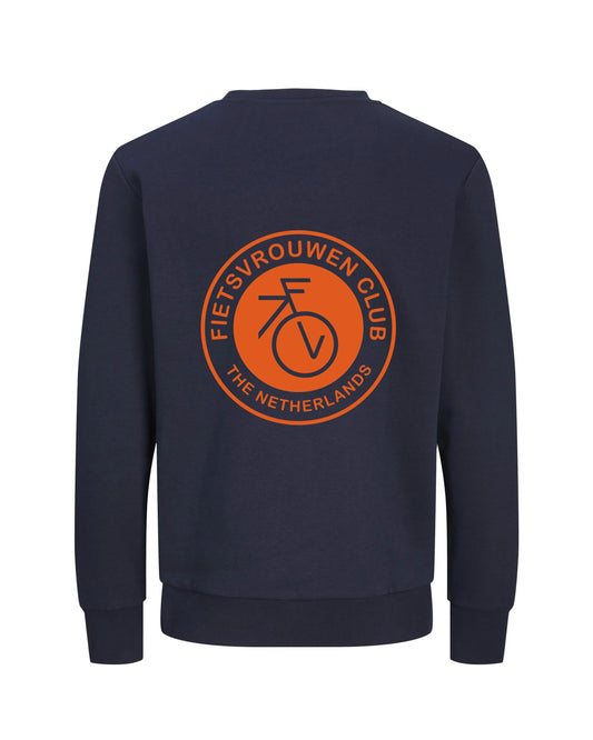 Fietsvrouw Club Logo – Trui – Donkerblauw