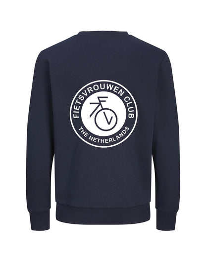 Fietsvrouw Club Logo – Trui – Donkerblauw