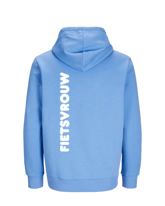 Fietsvrouw -Blauw Hoodie 300 g/m2