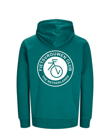 Fietsvrouw Club Logo – Groen Hoodie 300 g/m2