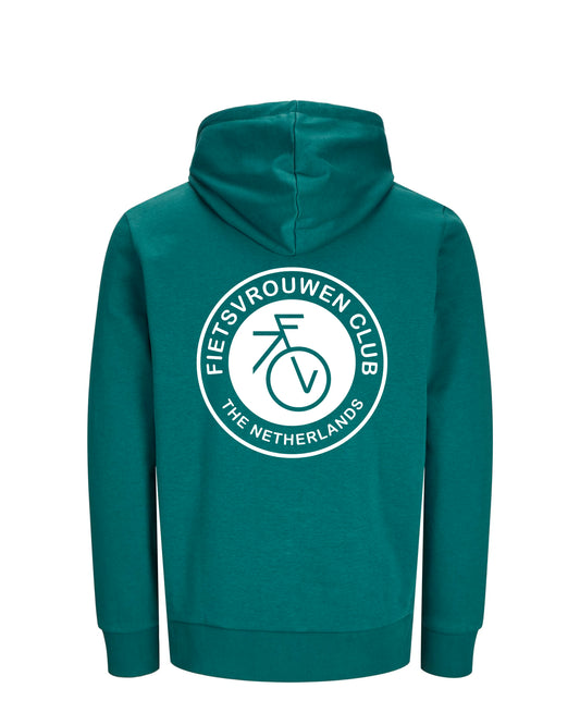 Fietsvrouw Club Logo – Groen Hoodie 300 g/m2