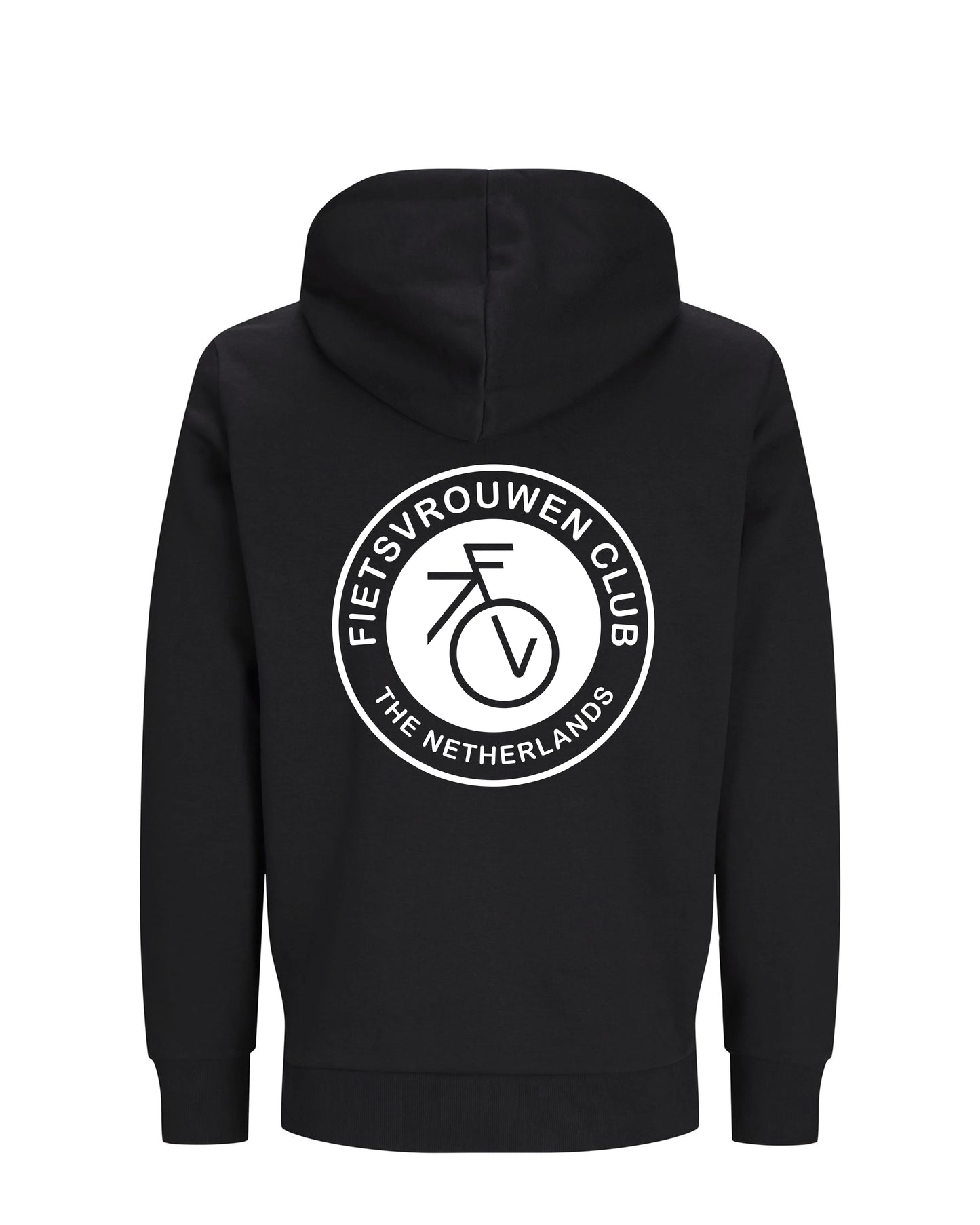 Fietsvrouw Club Logo – Zwart Hoodie 300 g/m2