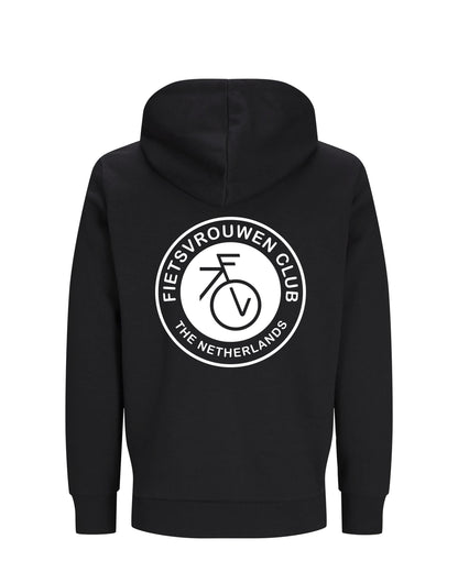 Fietsvrouw Club Logo – Zwart Hoodie 300 g/m2