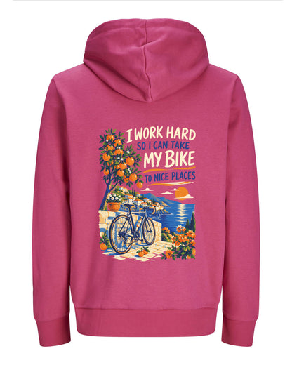 Work hard to Ride my Bike – Hoodie 300g/m - Verschillende kleuren