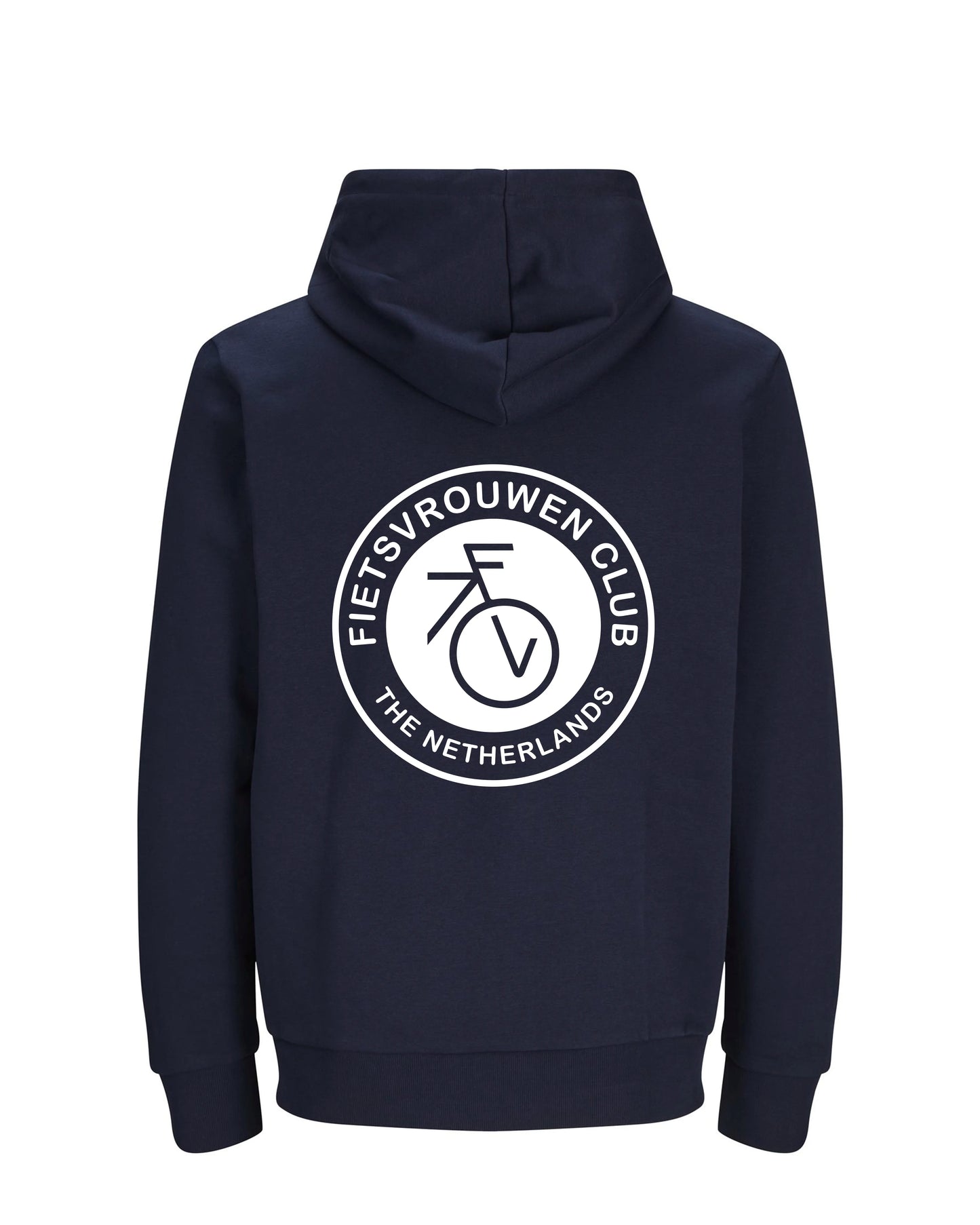 Fietsvrouw Club Logo – Donkerblauw Hoodie 300 g/m2
