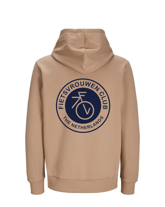 Fietsvrouw Club Logo – Bruin Hoodie 300 g/m2