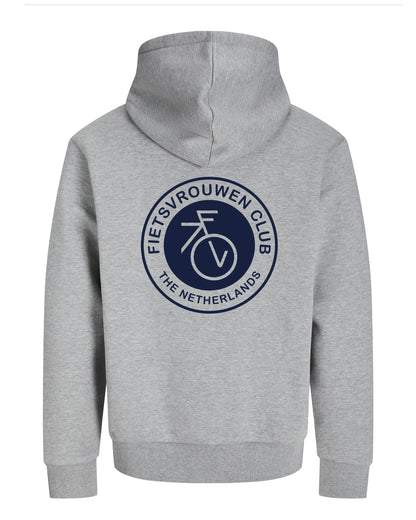 Fietsvrouw Club Logo – Grijs Hoodie 400 g/m2