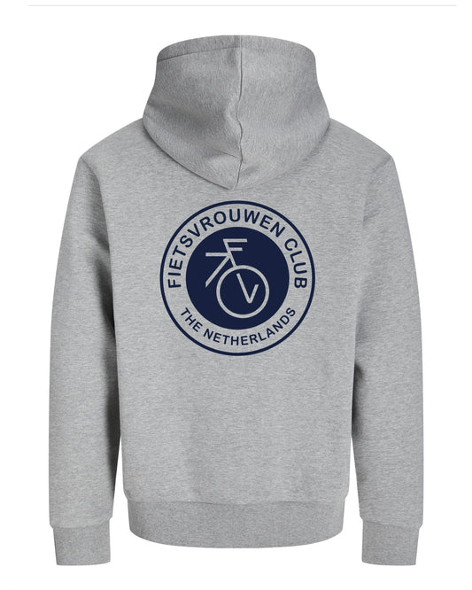 Fietsvrouw Club Logo – Grijs Hoodie 400 g/m2