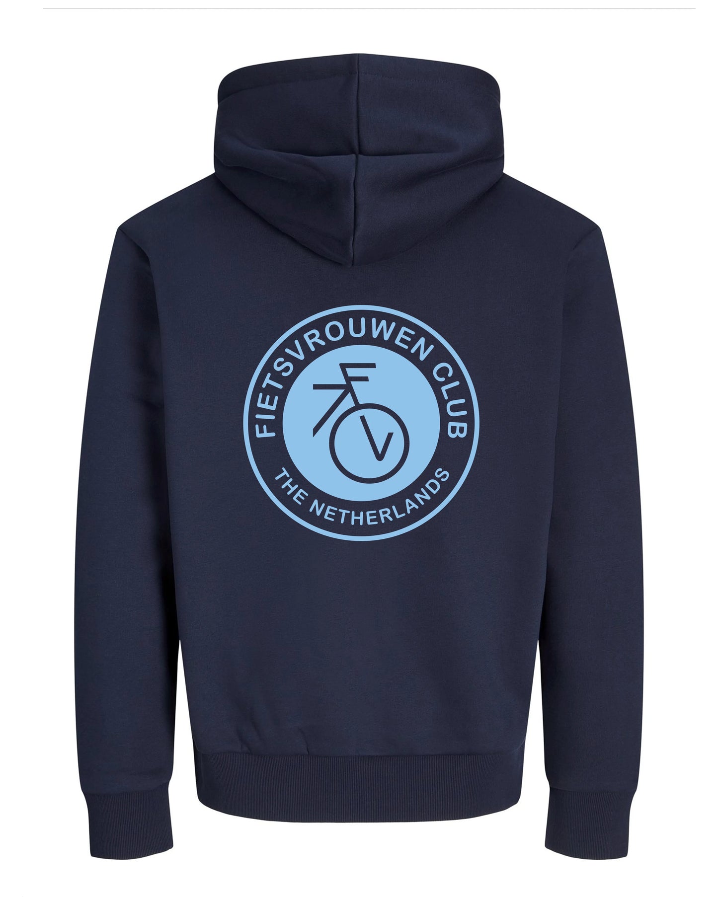 Fietsvrouw Club Logo – Donkerblauw Hoodie 400 g/m2
