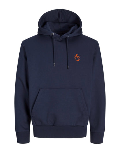 Fietsvrouw Club Logo – Donkerblauw Hoodie 400 g/m2
