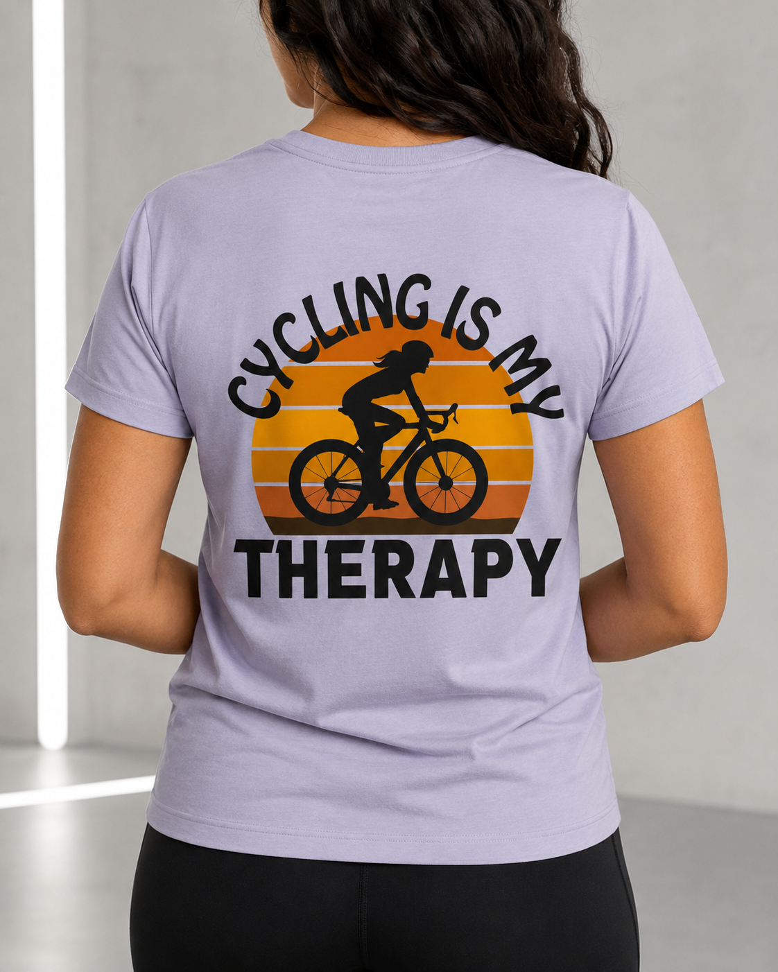 CYCLING IS MY THERAPY - T-shirt - Lavendel