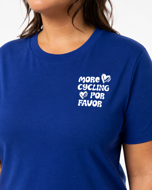 More Cycling Por Favor T-shirt Blauw