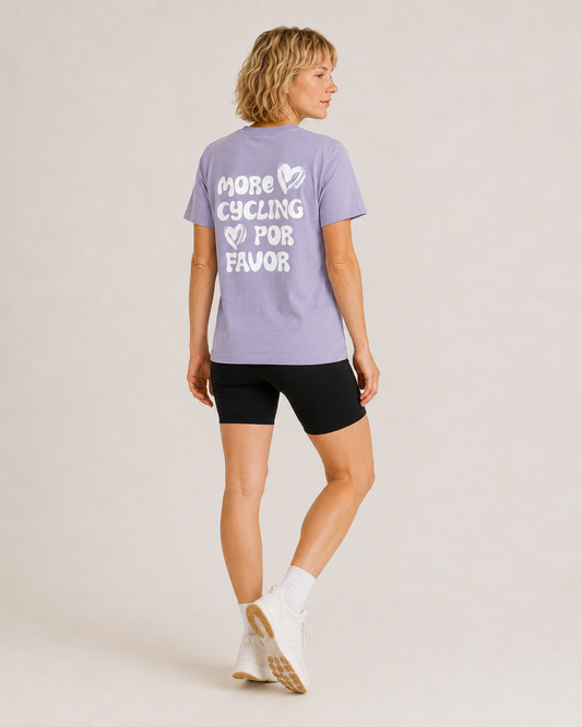 More Cycling Por Favor T-shirt Lavendel