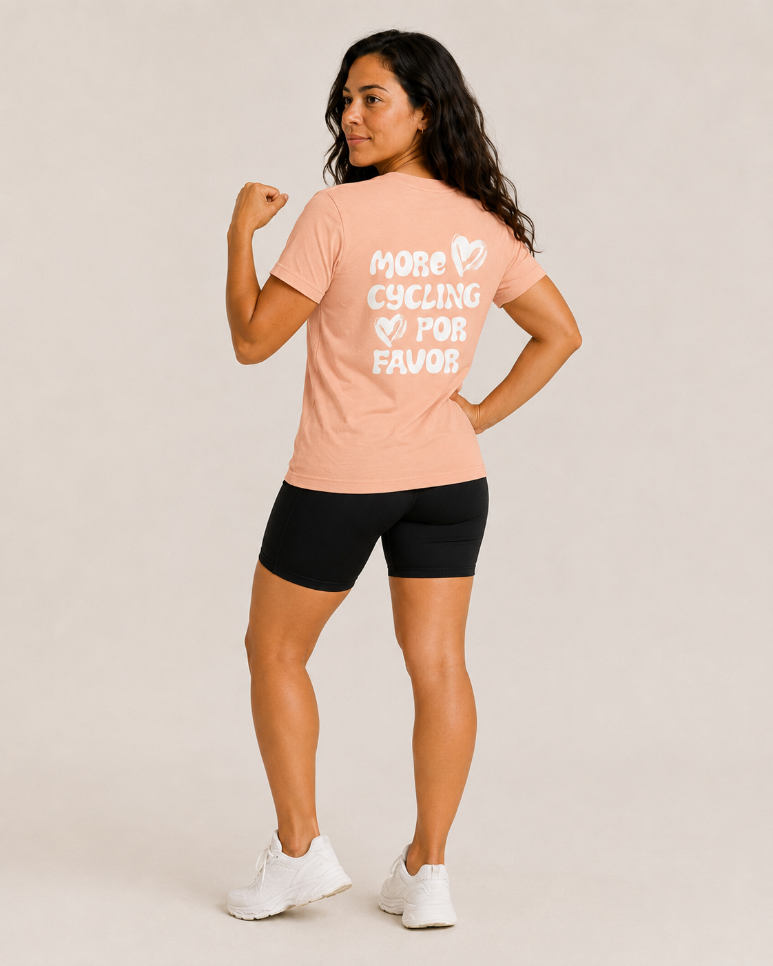 More Cycling Por Favor T-shirt Peach