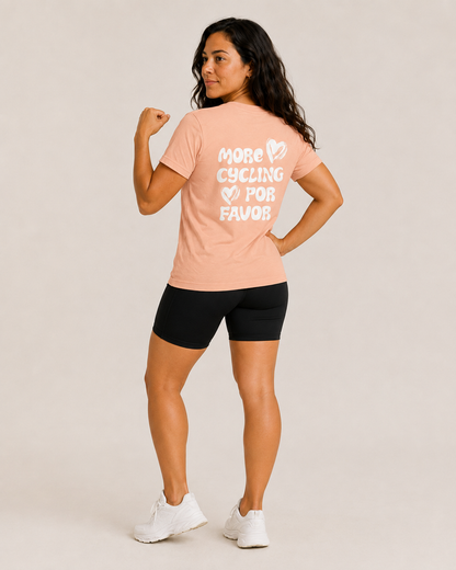 More Cycling Por Favor T-shirt Peach