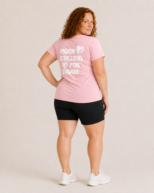 More Cycling Por Favor T-shirt Roze