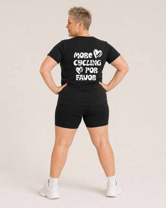 More Cycling Por Favor T-shirt Zwart
