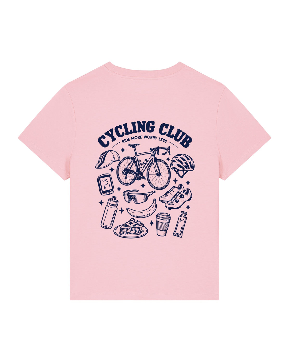 Cycling Club T-shirt – Cotton Pink – achterkant