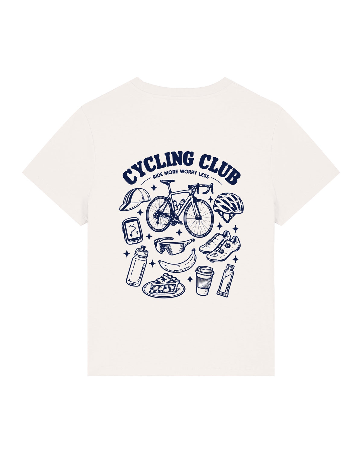 Cycling Club T-shirt – White – achterkant