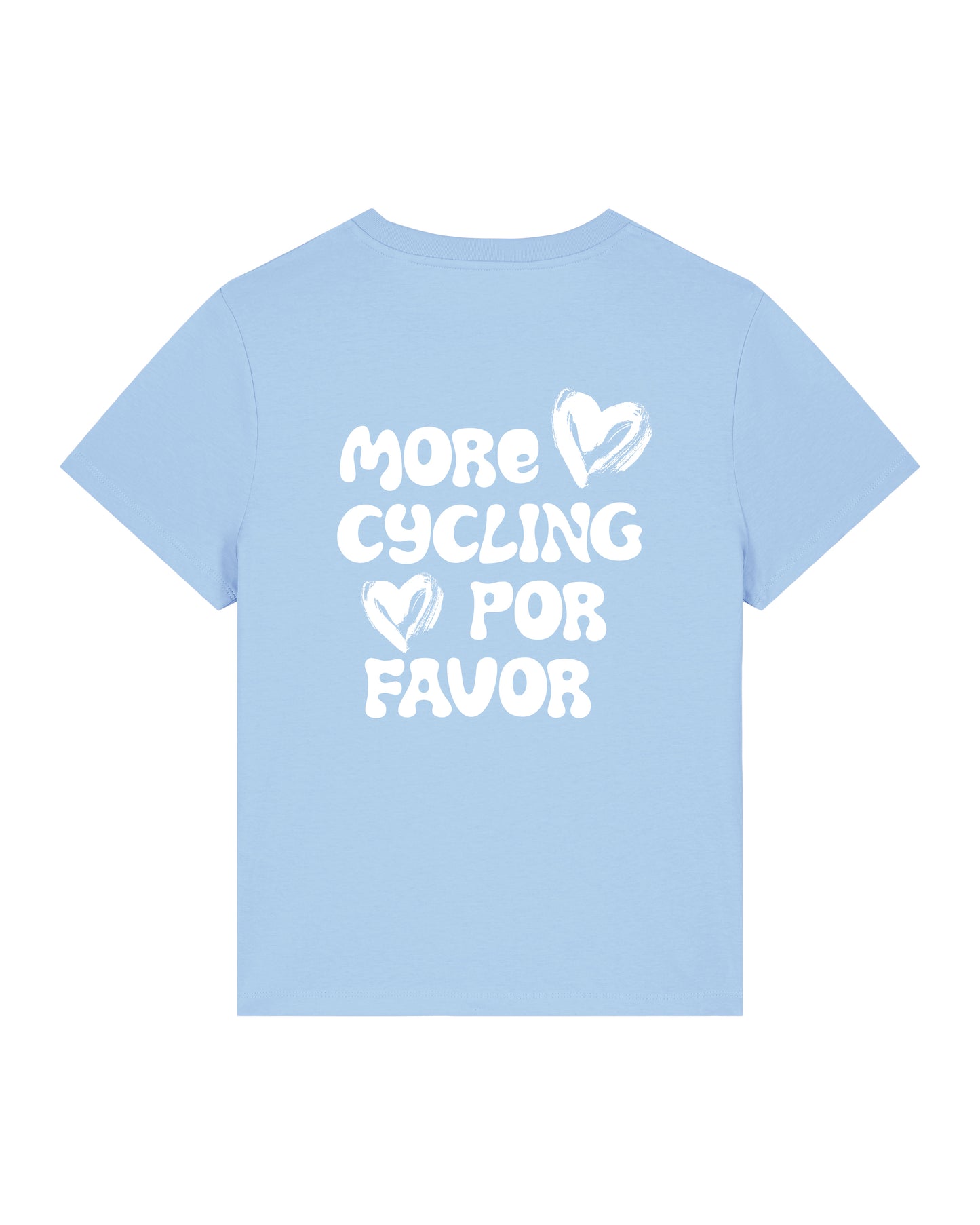 More Cycling Por Favor T-shirt Lichtblauw