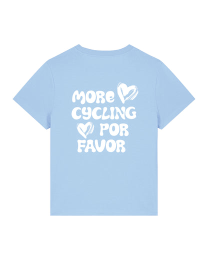 More Cycling Por Favor T-shirt Lichtblauw