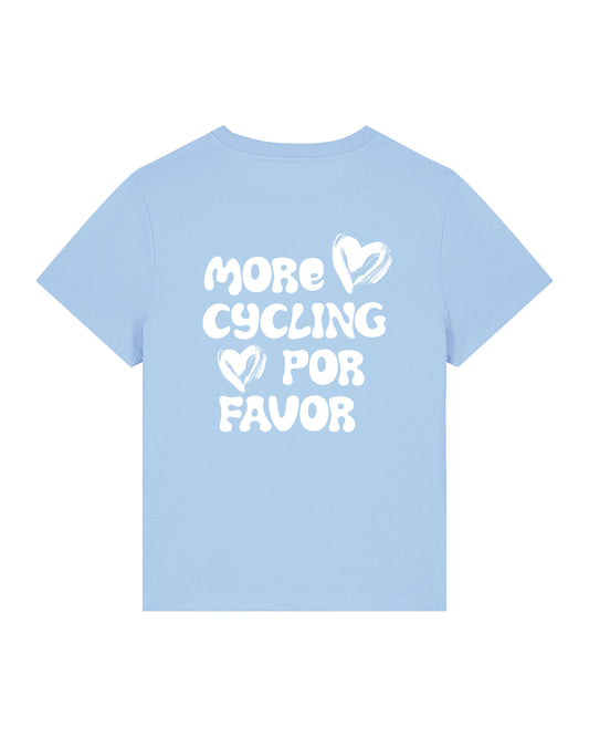 More Cycling Por Favor T-shirt Lichtblauw