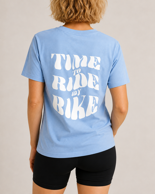 Time To Ride My Bike - T-shirt - Lichtblauw | OP VOORRAAD