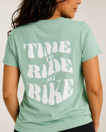 Time To Ride My Bike - T-shirt - Groen
