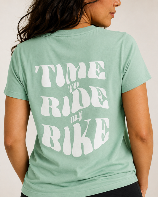 Time To Ride My Bike - T-shirt - Groen