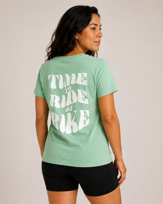 Time To Ride My Bike - T-shirt - Groen