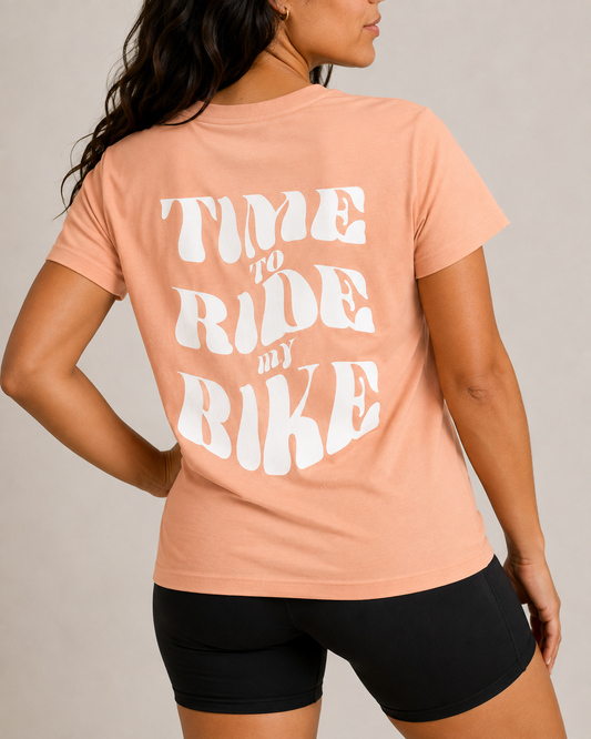 Time To Ride My Bike - T-shirt - Peach