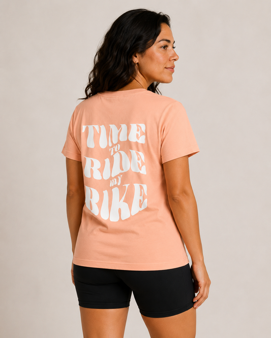 Time To Ride My Bike - T-shirt - Peach