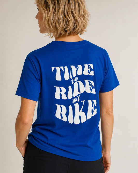 Time To Ride My Bike - T-shirt - Blauw