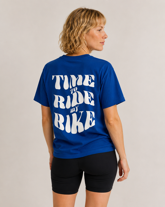 Time To Ride My Bike - T-shirt - Blauw