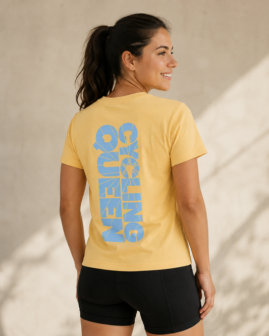 Cycling Queen - T-shirt - Geel